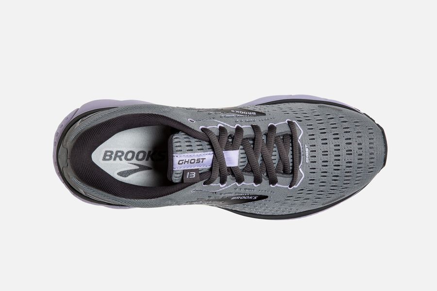 Brooks Ghost 13 Road Running Shoes Womens Grey/Black/Purple 647590-FYC